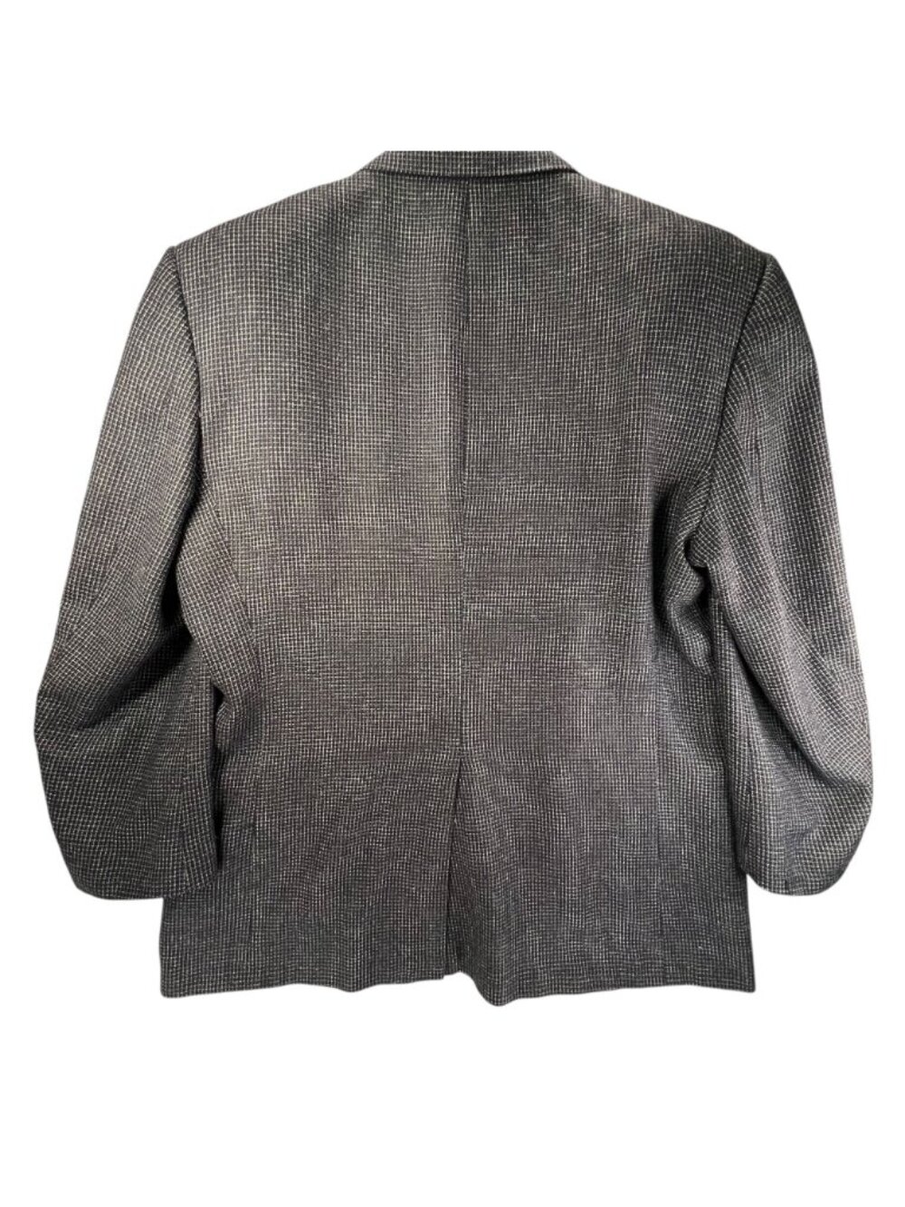 Lana Moda Mens Italian Wool Silk Blazer Jacket Houndstooth 44R Black Gray Coat - Picture 3 of 16